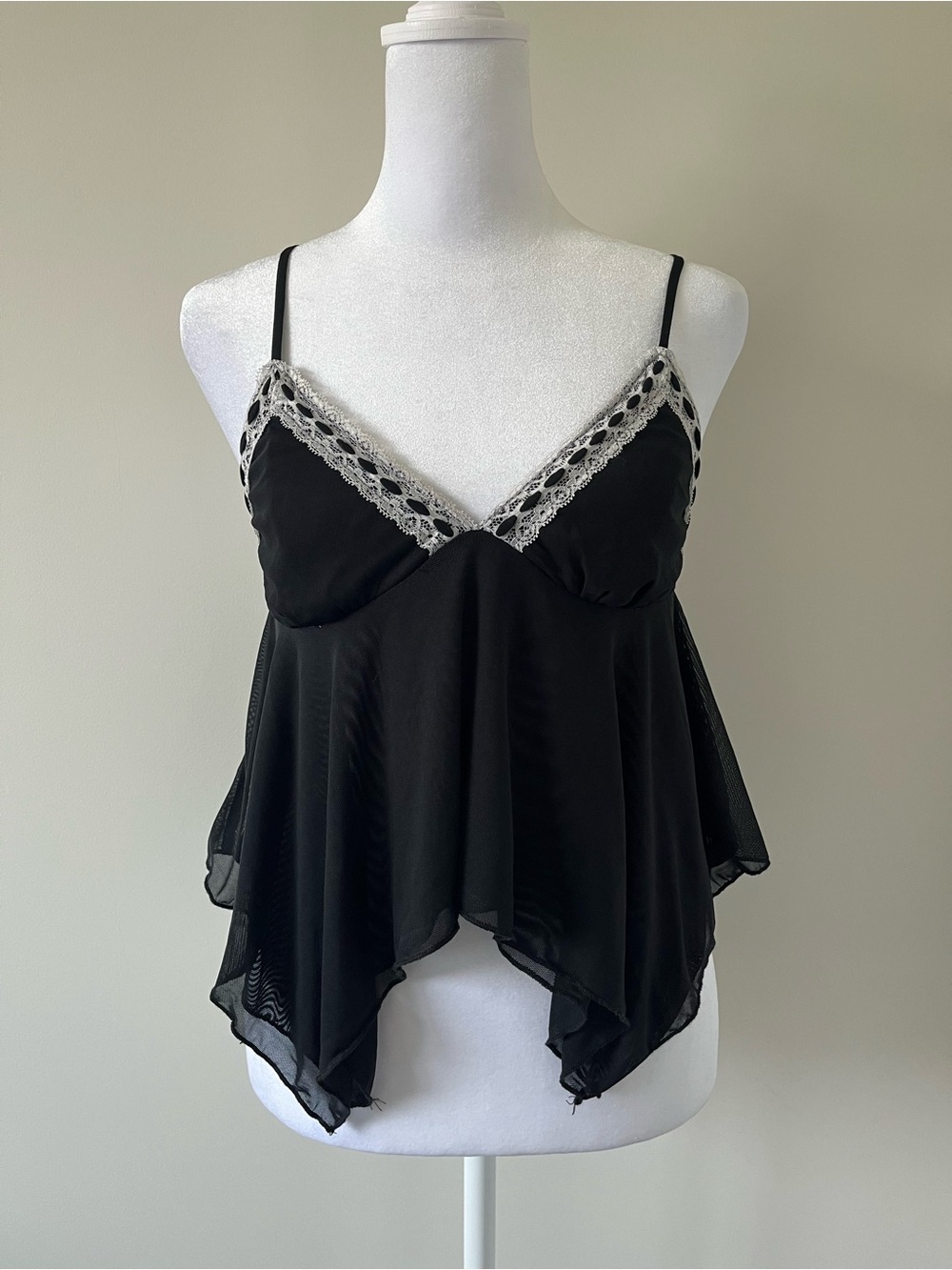 Black and White Asymmetrical Camisole